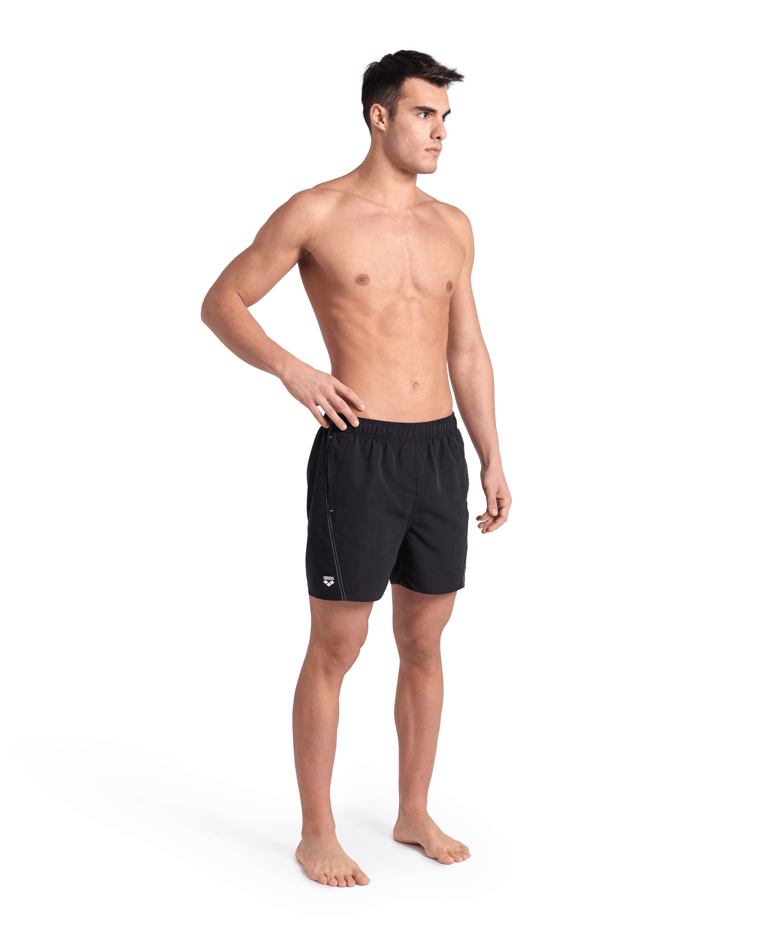 Fundamentals Logo Boxer R miesten uimashortsit, musta-valkoinen