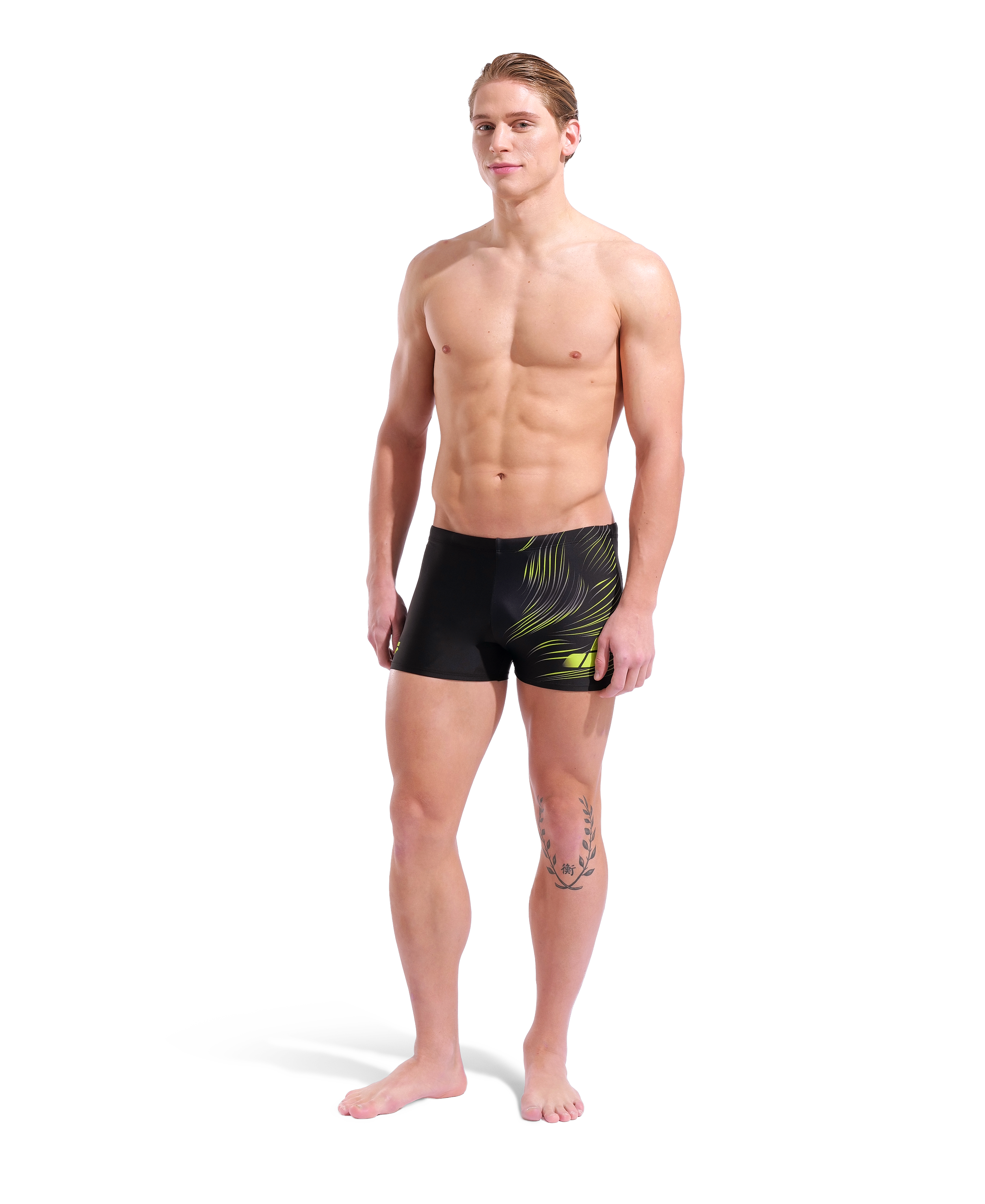 Foliage Swim Short miesten uimahousut, musta-värikäs