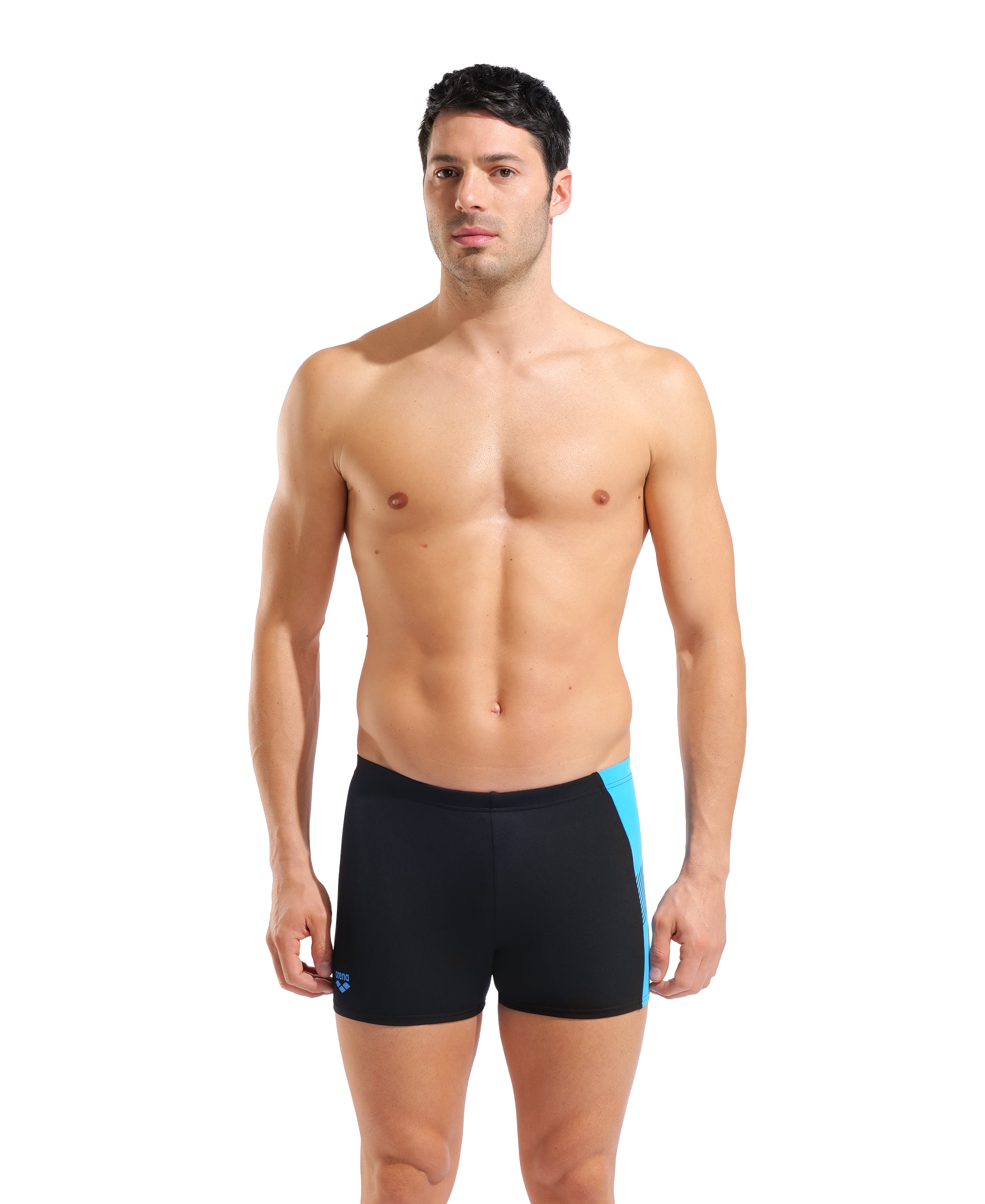 Printed Splice Swim Short miesten uimahousut, musta-turkoosi