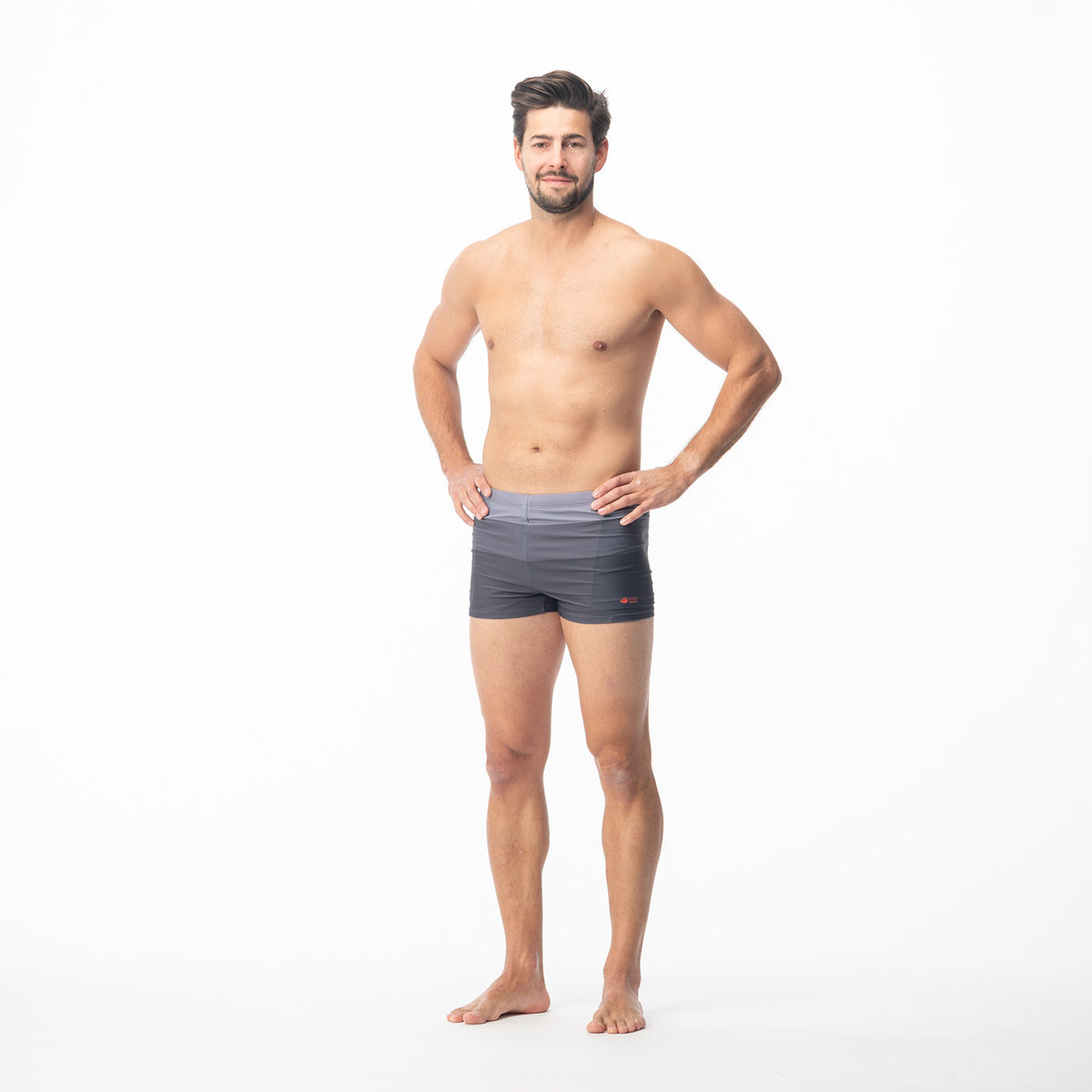 Stripe miesten boxer-uimahousut, harmaa raita