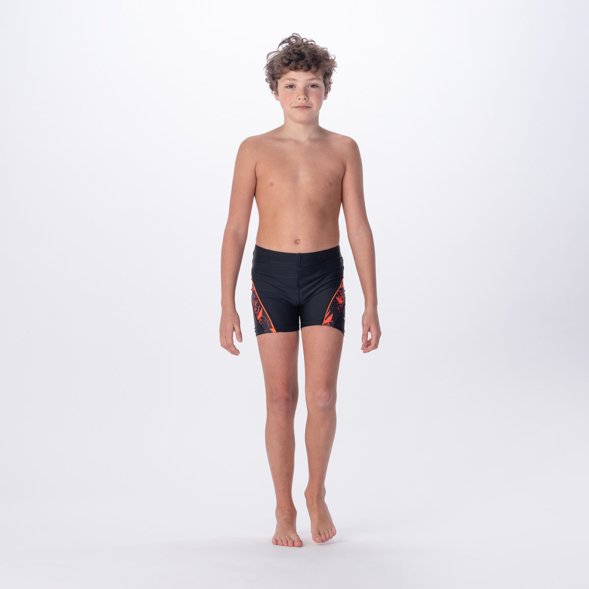 Fiero lasten boxer-uimahousut, musta logokuvio