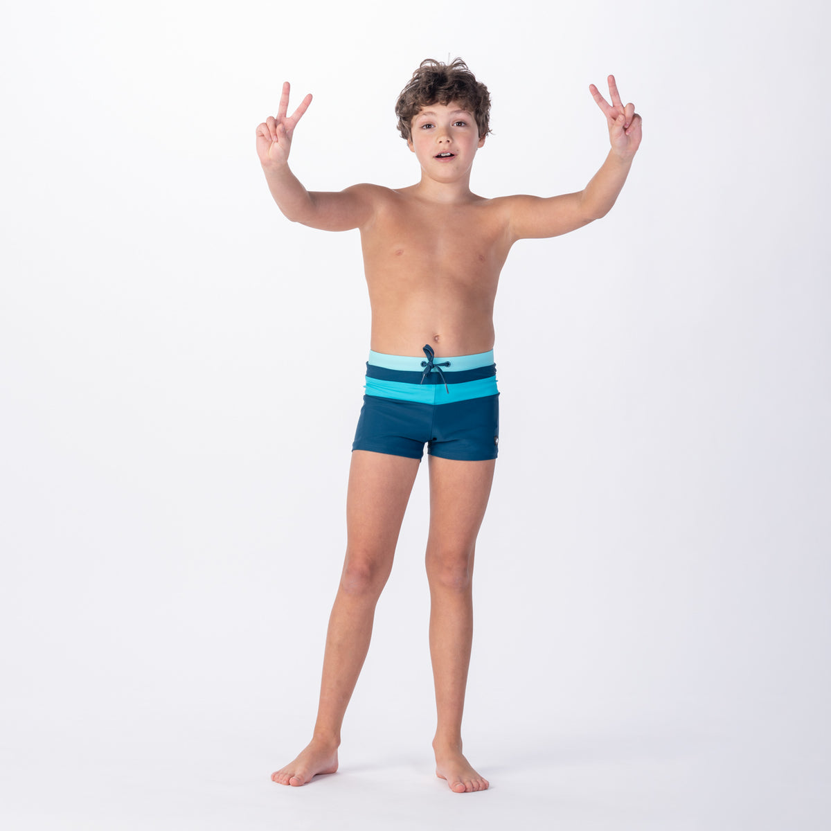 Tahu Jr lasten boxer-uimahousut, petrooli-turkoosi