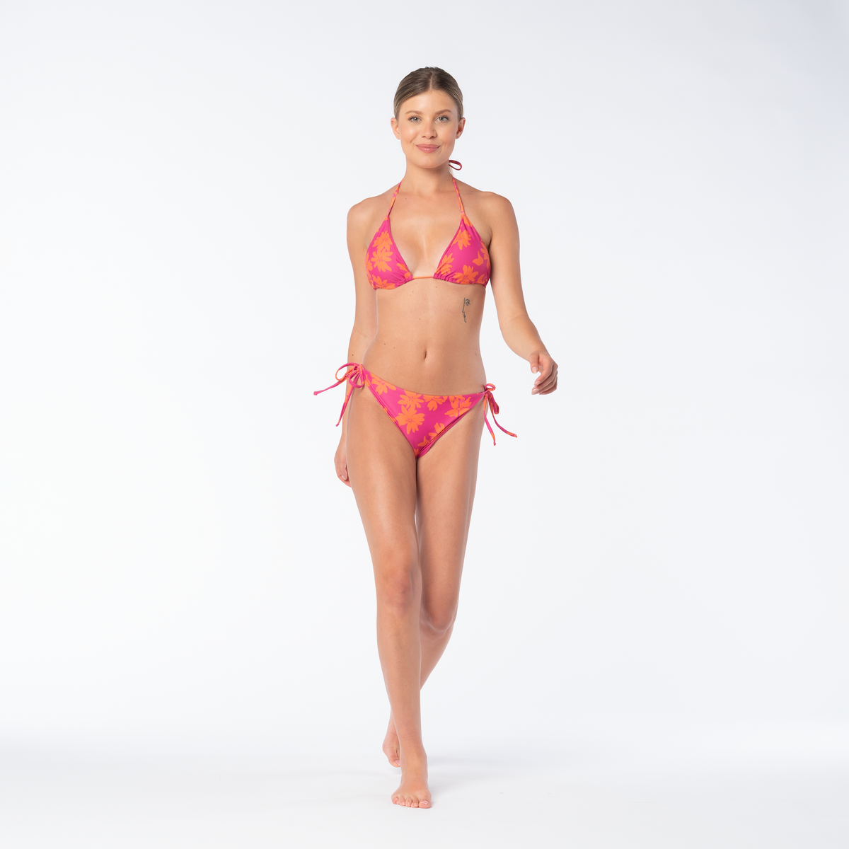 Lady Feni naisten bikinialaosa, oranssikukkainen-pinkki