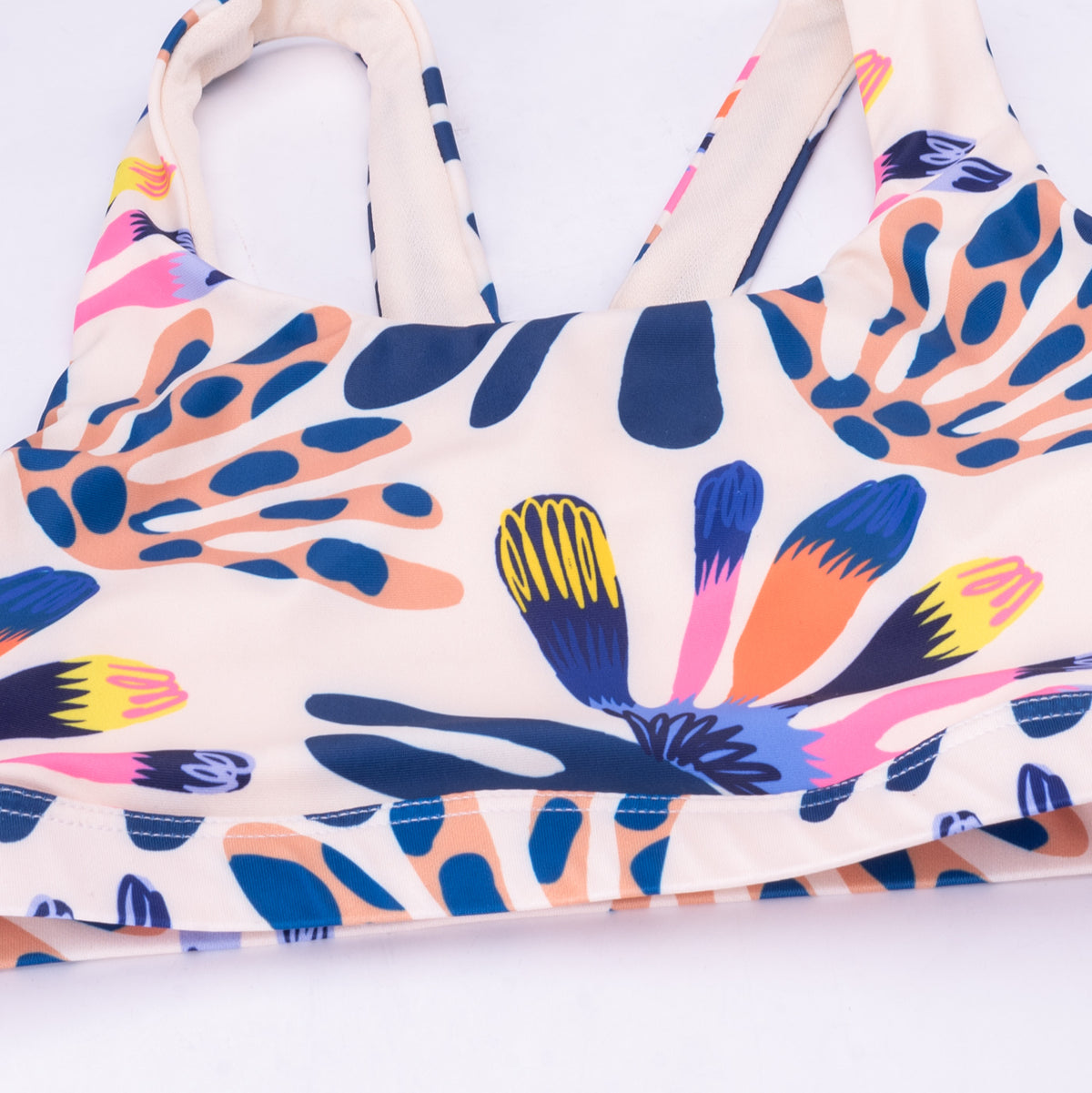 Rodani tyttöjen bikiniyläosa, beige kukkakuosi