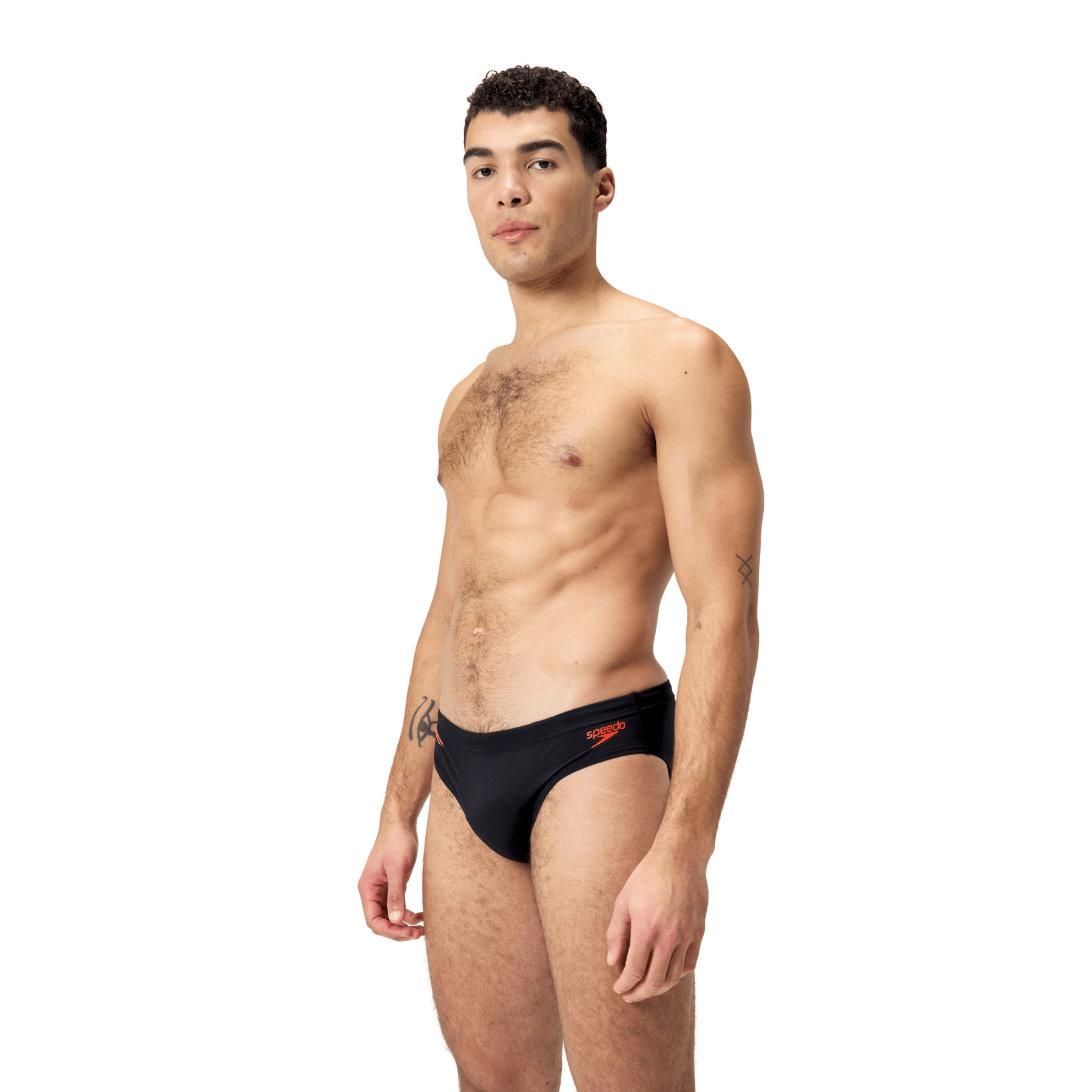 7cm Tech Panel Brief miesten uimahousut, musta - punainenSpeedo