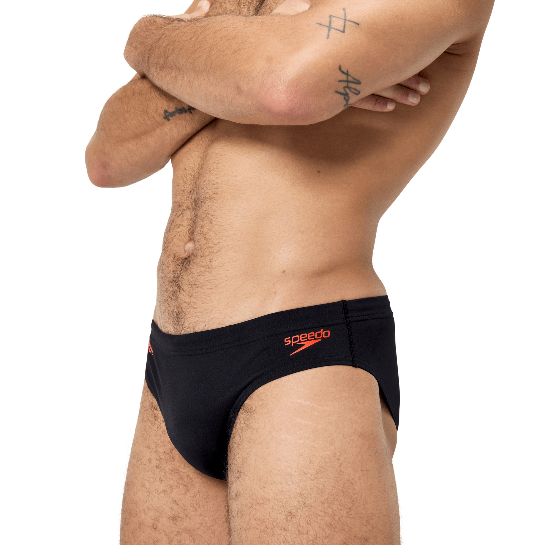 7cm Tech Panel Brief miesten uimahousut, musta - punainenSpeedo