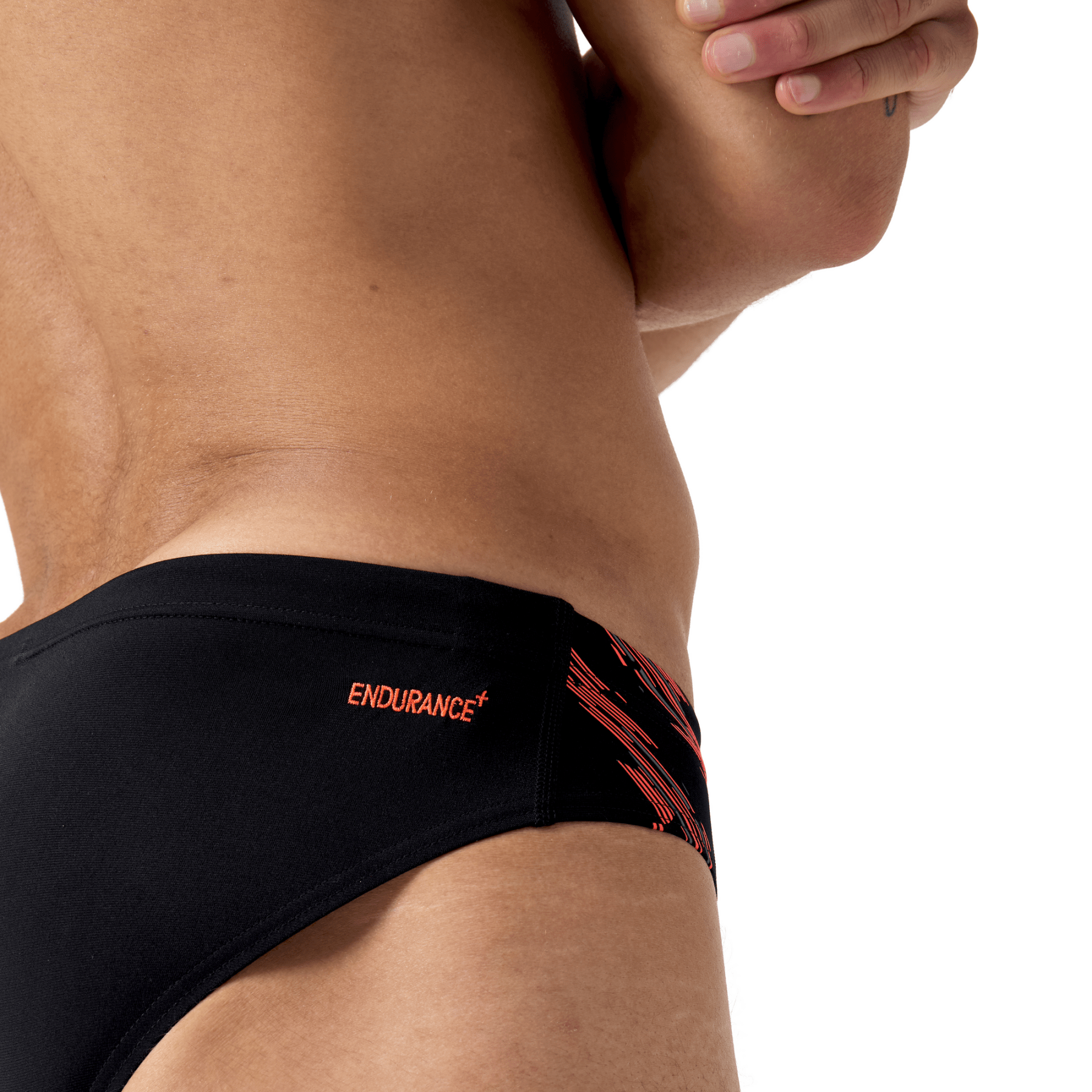 7cm Tech Panel Brief miesten uimahousut, musta - punainenSpeedo