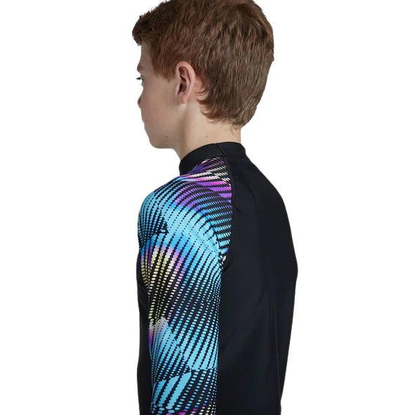 Speedo Digital Allover Rash lasten pitkähihainen UV-paita – UPF 40+ suoja, Eco EnduraFlex -kangas