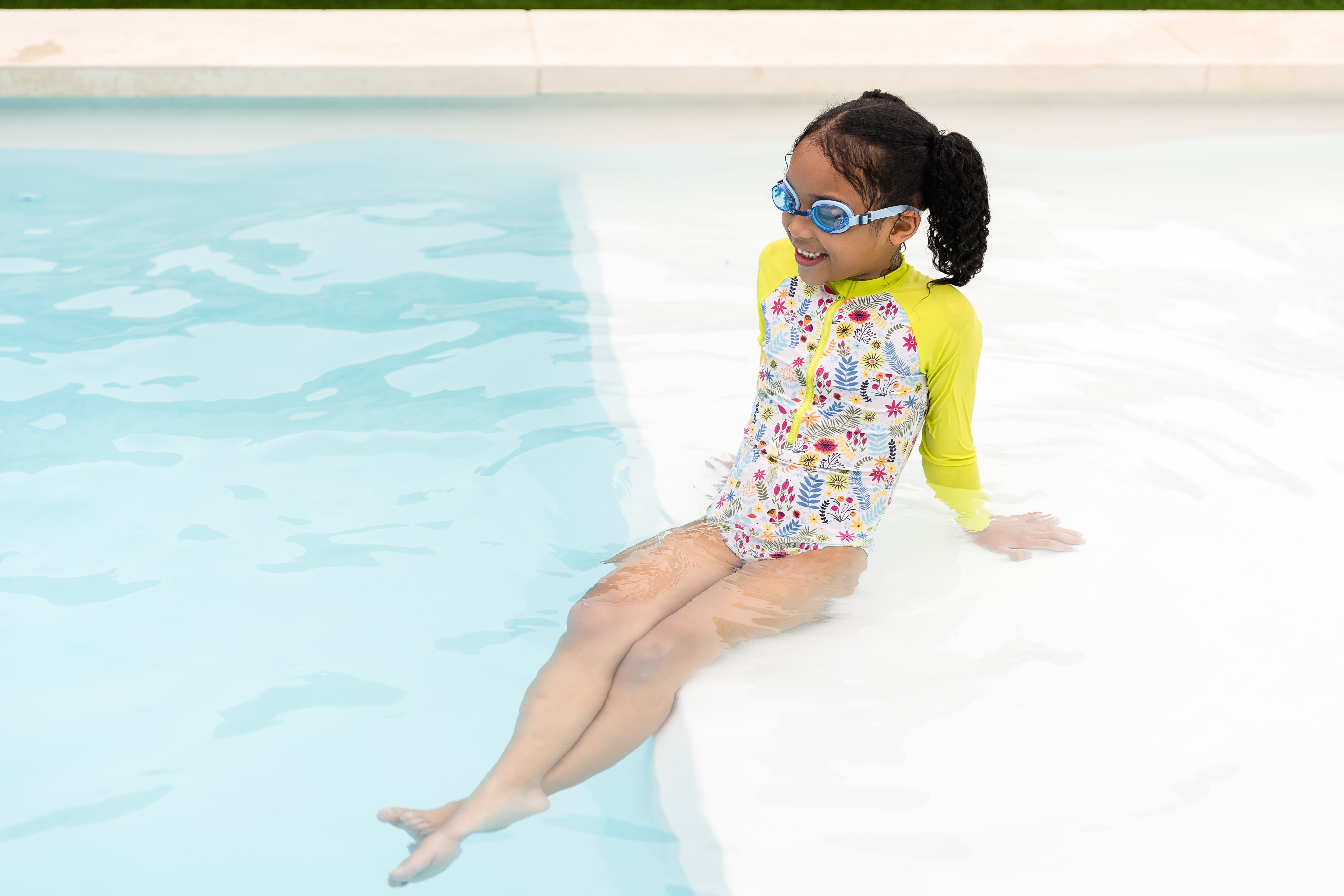 Splash Sunsuit tyttöjen pitkähihainen uimapuku, jungle