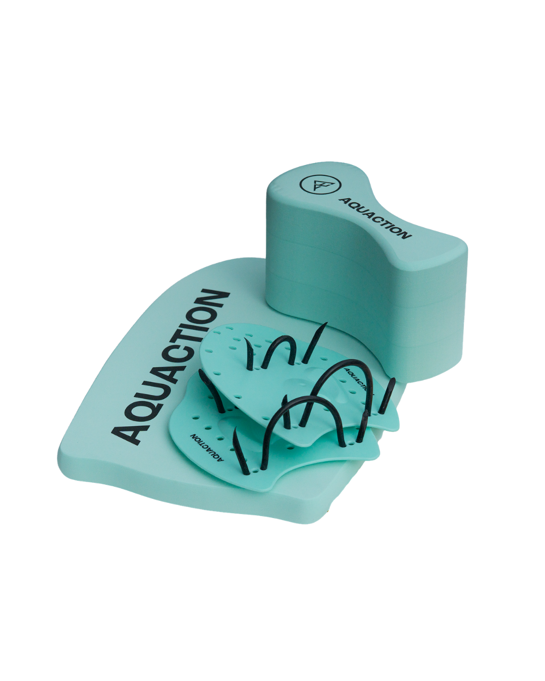 Aquaction uimarin tuotepaketti - uimalauta, uintipullari & uintilättärit