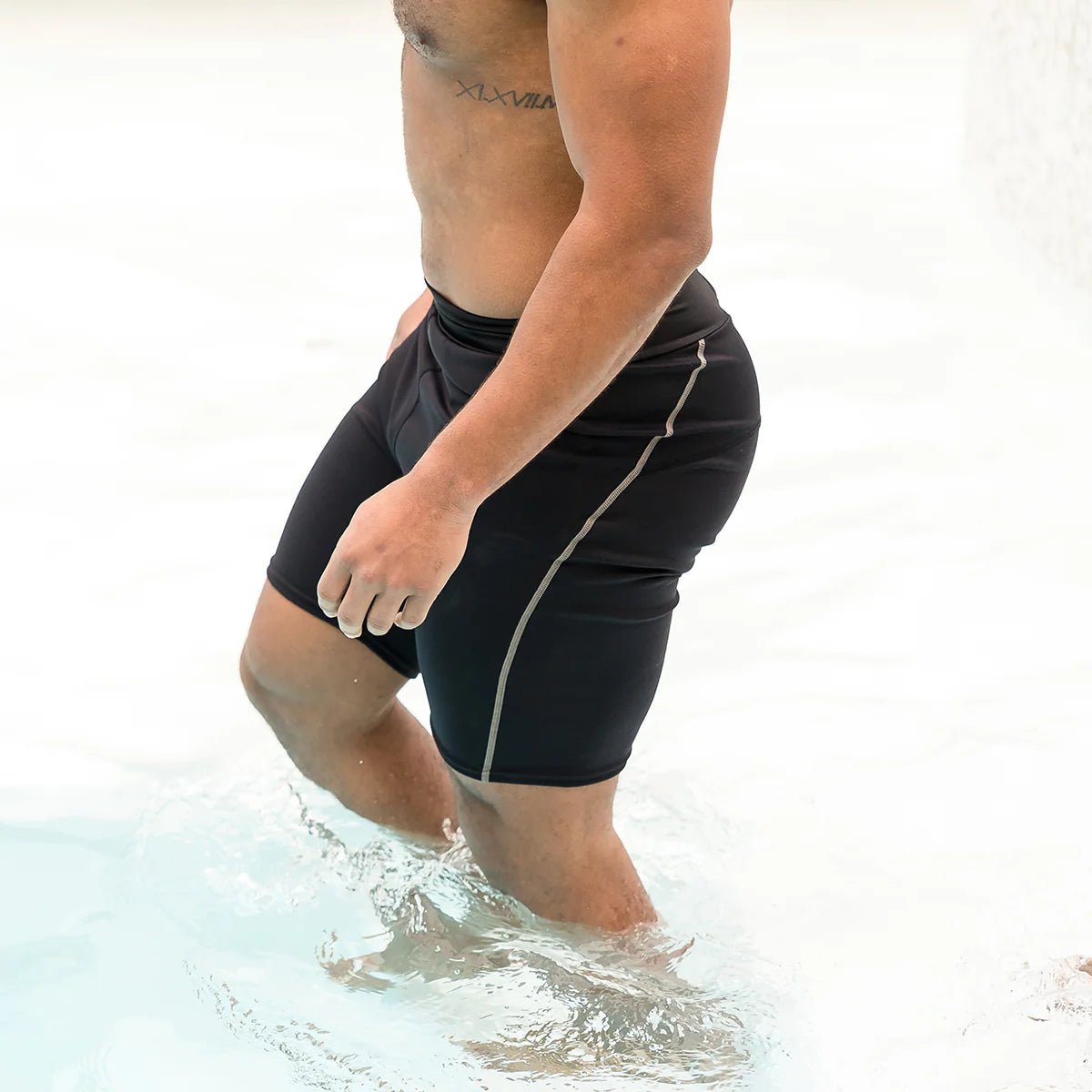 Adult Jammer Shorts miesten uimahousut inkontinessisuojalla, mustaSplashy