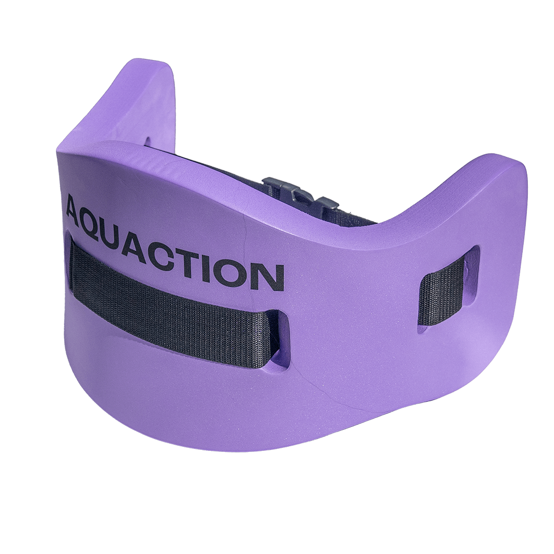 Aquaction tuotepaketti, violetti - vesijuoksuvyö & vesijuoksuhanskat
