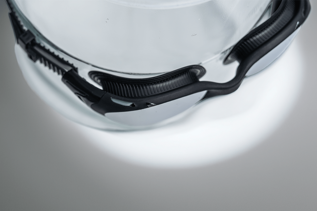 AquaCore Mirror uimalasit, musta-hopea, kokonaiskuva edestä - Aquaction