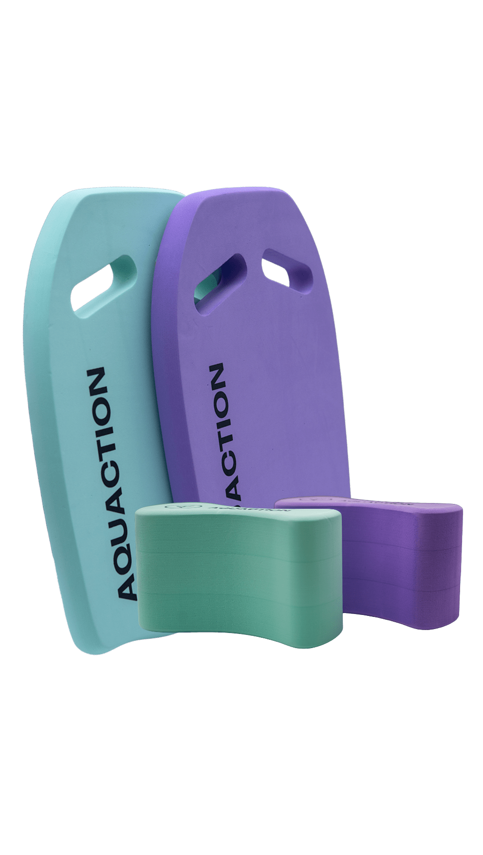 Aquaction foam - paketti - Aqua Kickboard 2.0 uimalauta käsiaukoilla & Aqua Pull Buoy uintipullariAquaction