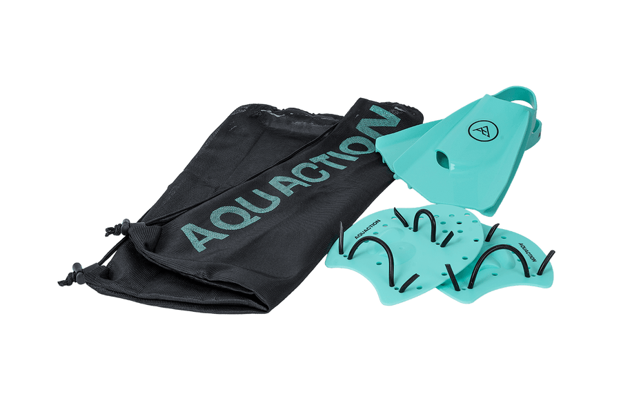 Aquaction must haves Produktpaket - Schwimmflossen, Lattarit & Ausrüstungstasche