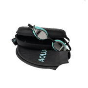 Aquaction uimalasipaketti, musta - AquaPulse uimalasit, hopea - minttu, uimalasikotelo & uimalakkiAquaction