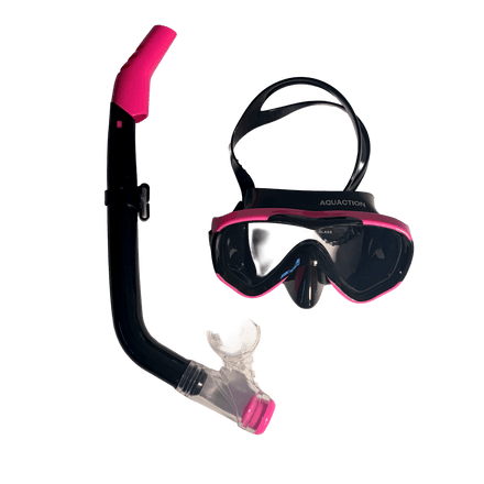 Aquadive Jr lasten snorkkelisetti, musta-pinkkiAquaction
