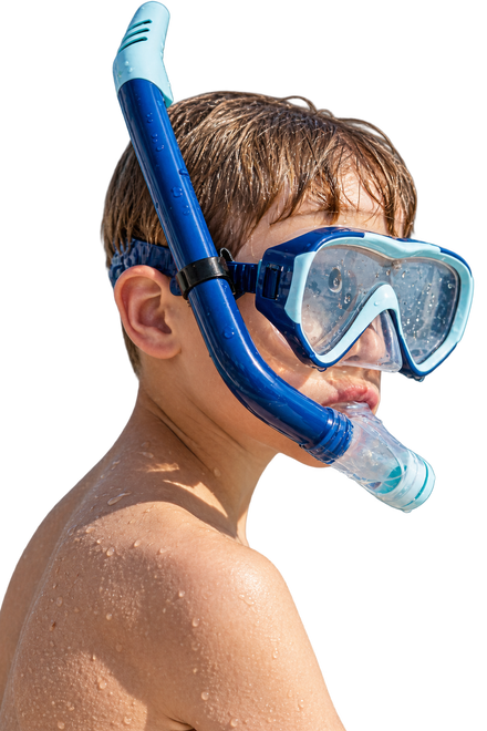 Aquadive Jr lasten snorkkelisetti, sini-minttuAquaction