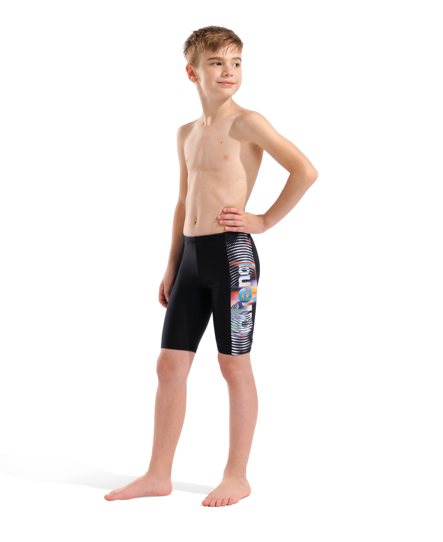 Arena Lit Logo Swim Jammer poikien uimahousut, musta - värikäsArena