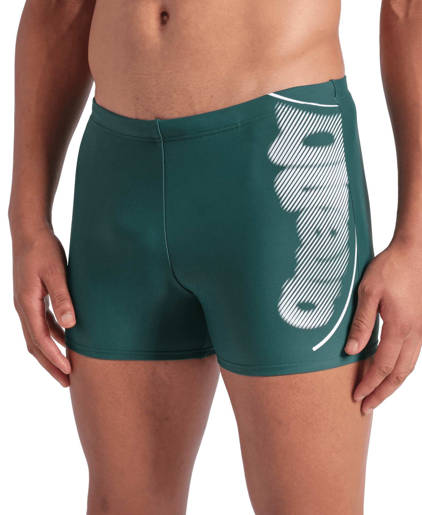 Bright Glare Swim Short miesten uimahousut, vihreä - valkoinen - Arena