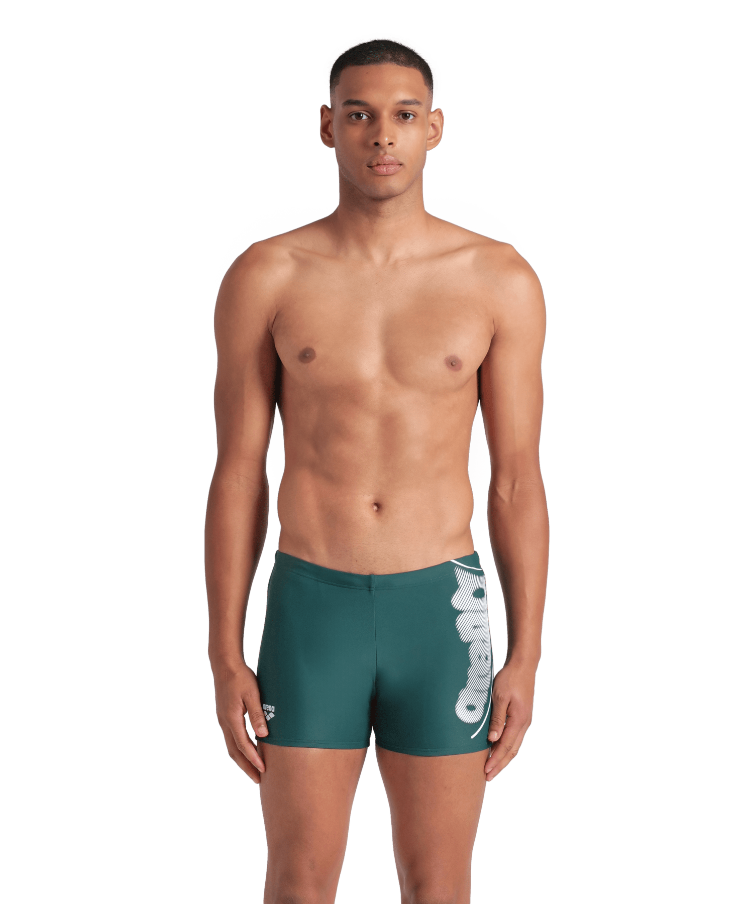 Bright Glare Swim Short miesten uimahousut, vihreä - valkoinen - Arena