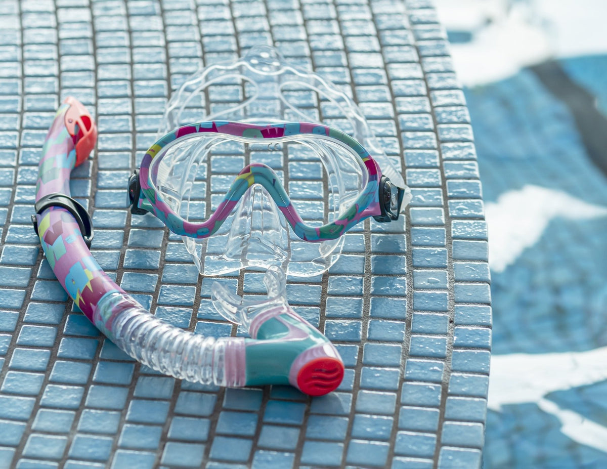 Chlappie lasten snorkkelisetti, pinkki AquaWave-kuosi