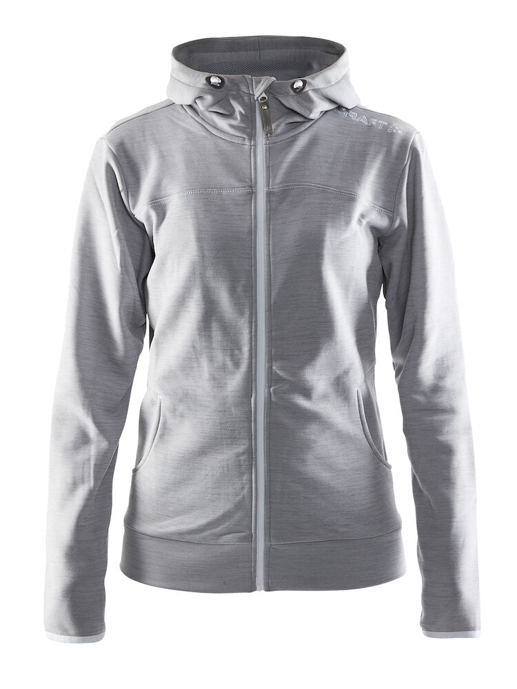 Craft Leisure Full Zip Vetoketjullinen huppari Naisten harmaa melangeCraft