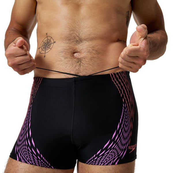 Duo Logo Print Aquashort miesten uimahousut, musta - pinkki - Speedo