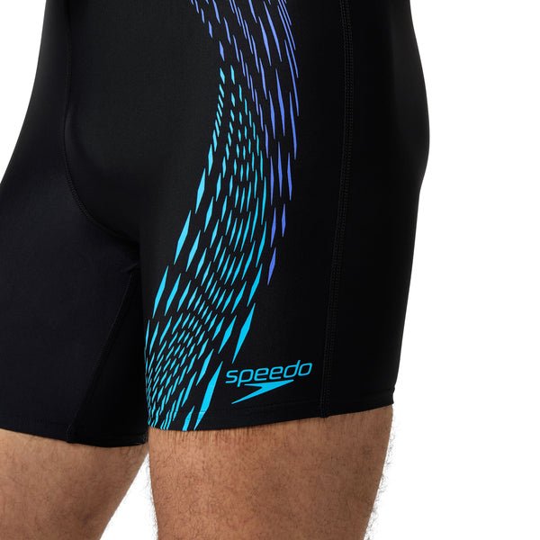 Duo Logo Print Mid Jammer miesten uimahousut, musta - sininen - Speedo