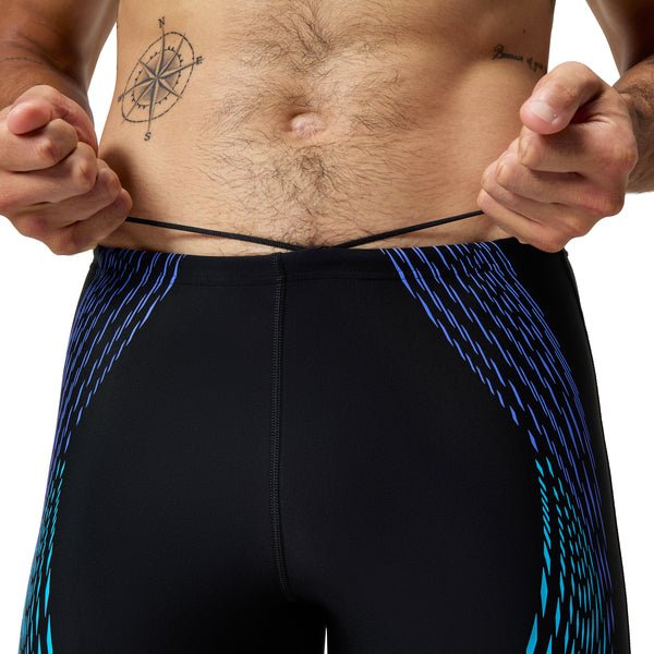 Duo Logo Print Mid Jammer miesten uimahousut, musta - sininen - Speedo