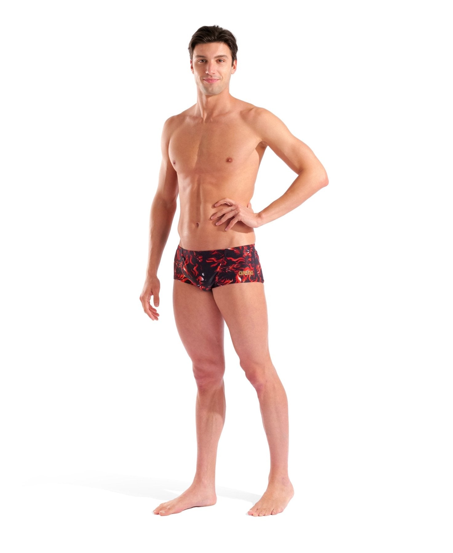 Graphic Swim Low Waist Short miesten uimahousut, puna - musta IndomitusArena