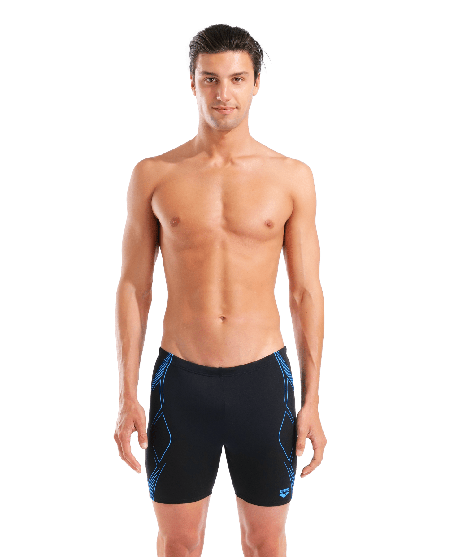 Graphic Swim Mid Jammer miesten uimahousut, musta - turkoosiArena