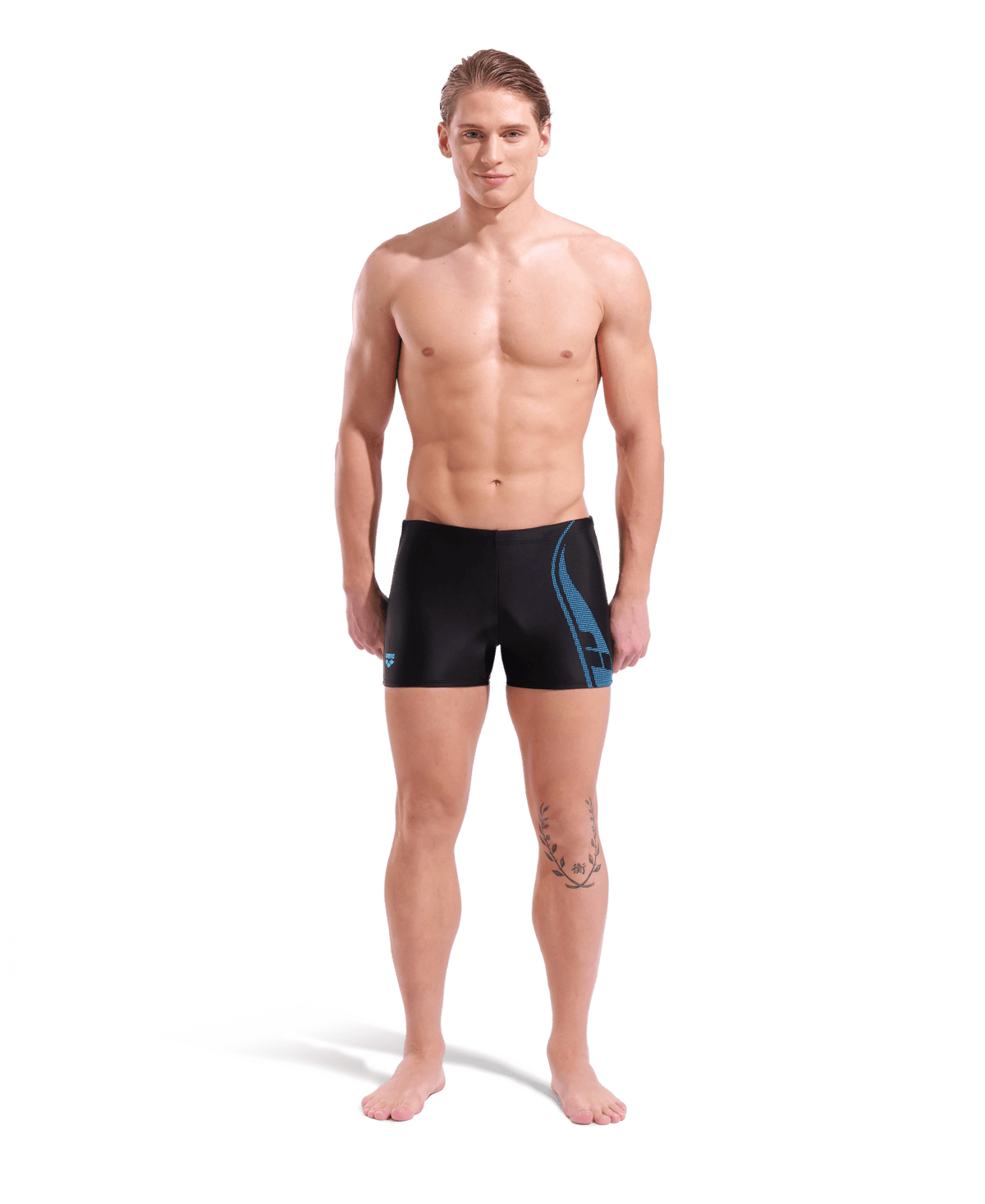 Graphic Swim Short miesten uimahousut, musta-turkoosiArena