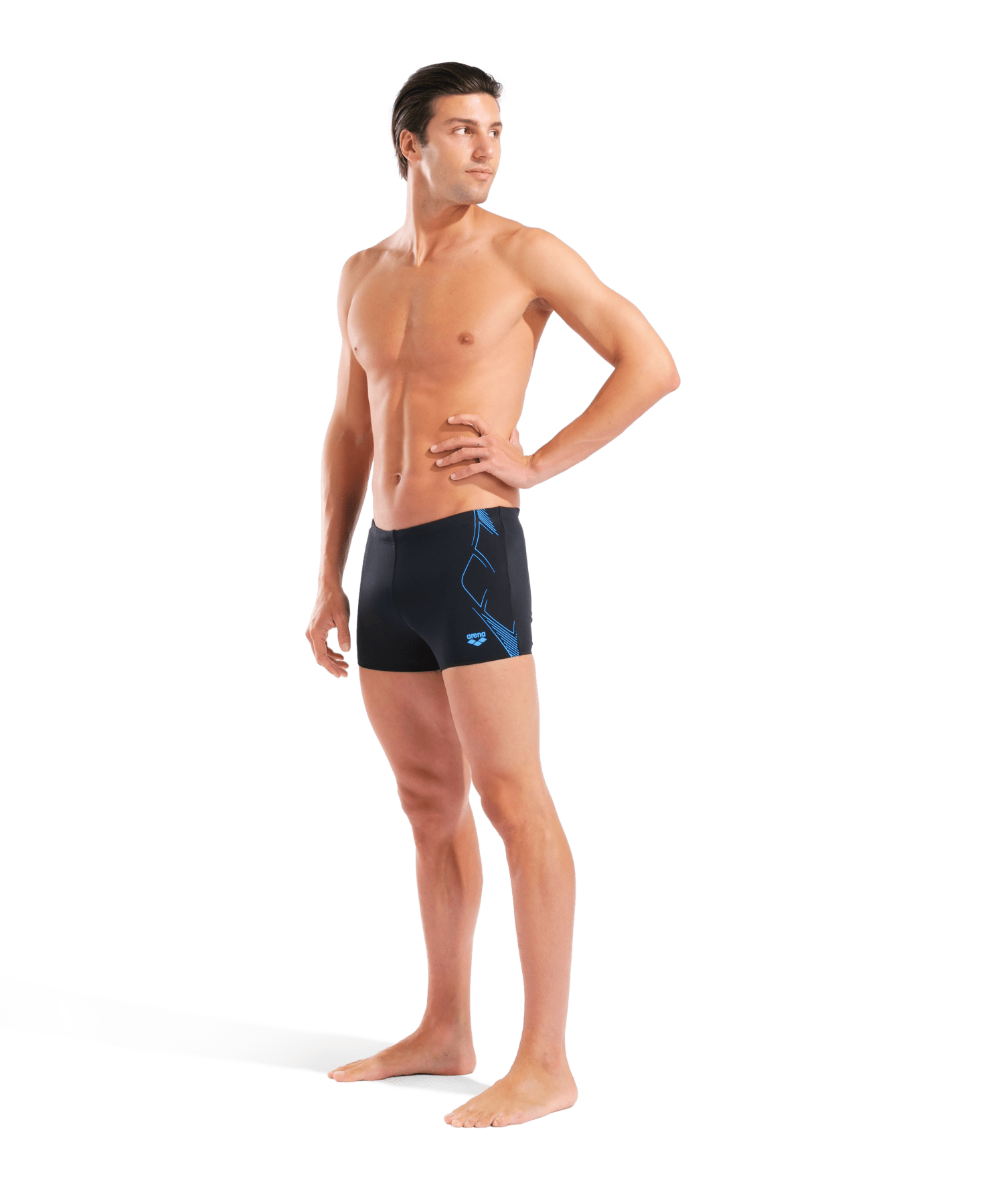 Graphic Swim Short miesten uimahousut, musta - turkoosiArena