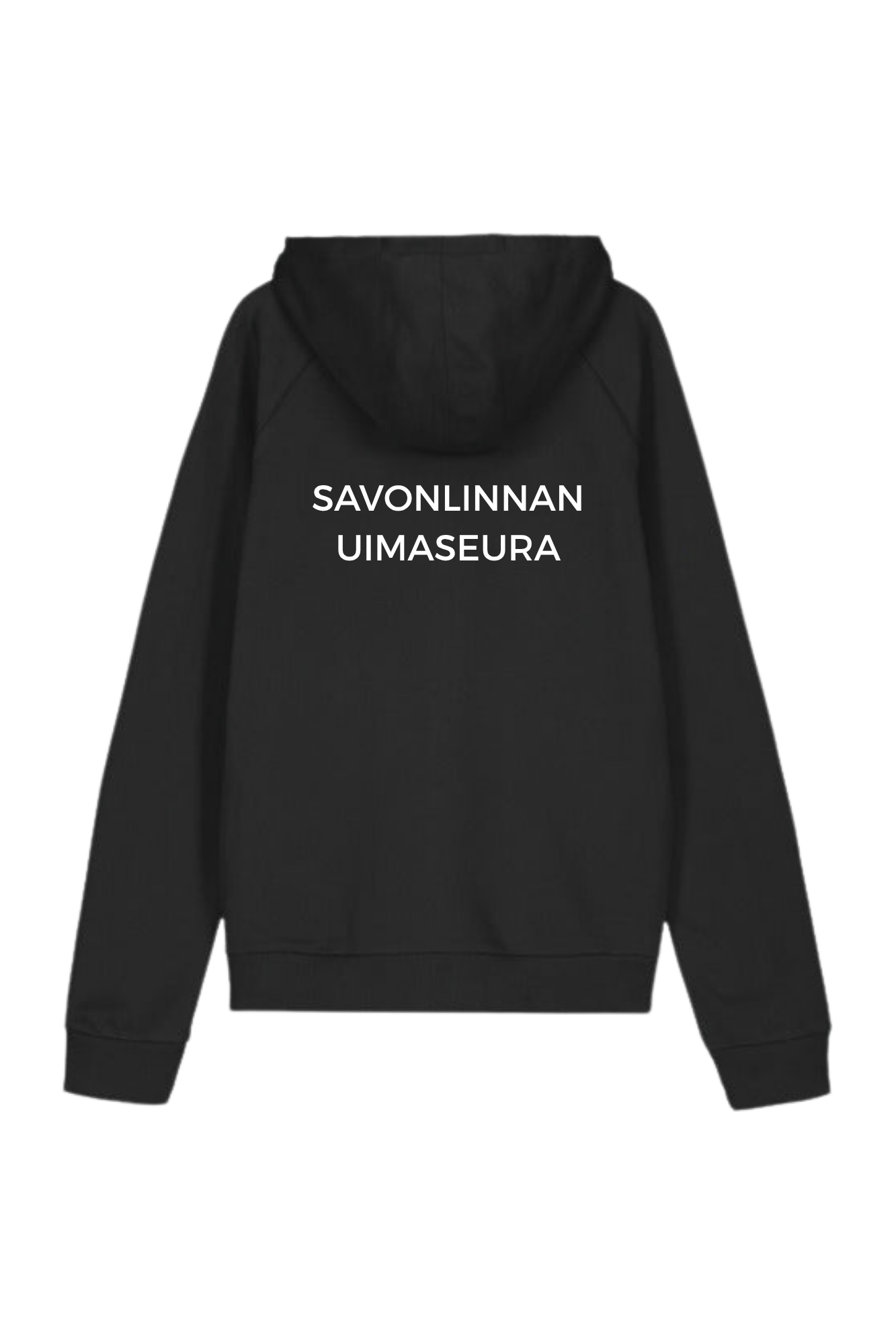 Nuorten Hooded Sweat Jacket Small Logo, musta - Savonlinnan uimaseura
