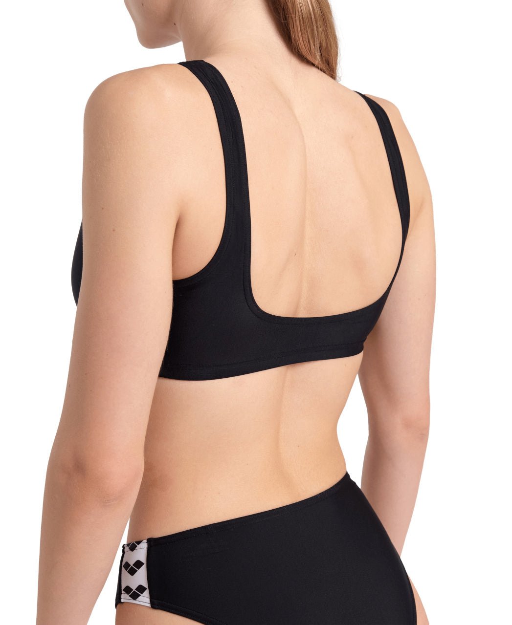 Icons Bralette Solid Two Pieces naisten bikinit, musta - valkoinenArena