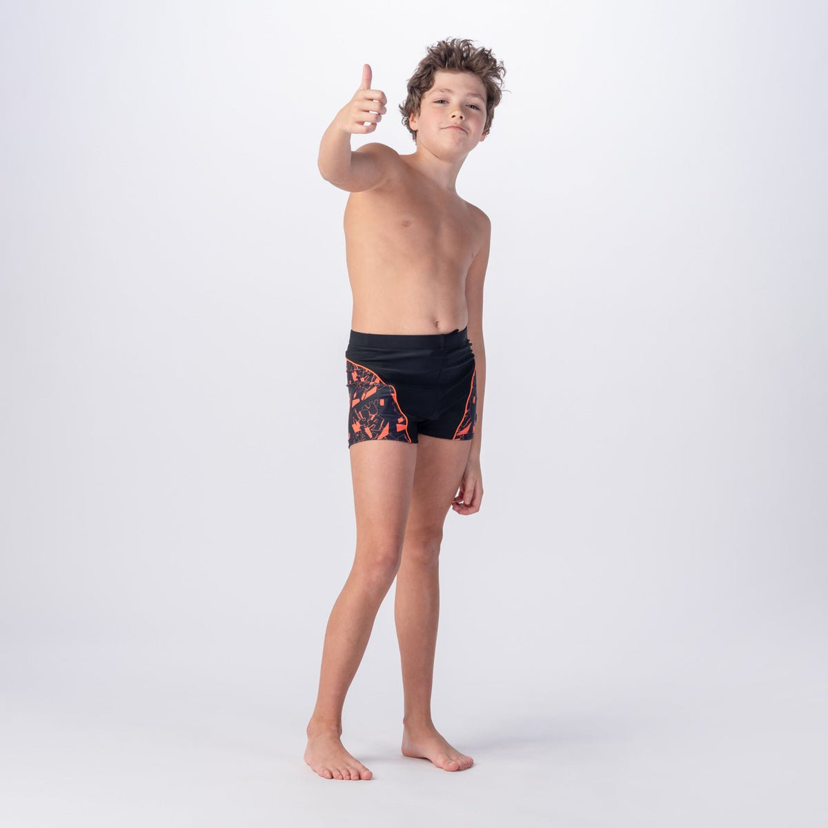 Idaro lasten boxer-uimahousut, musta logokuvio