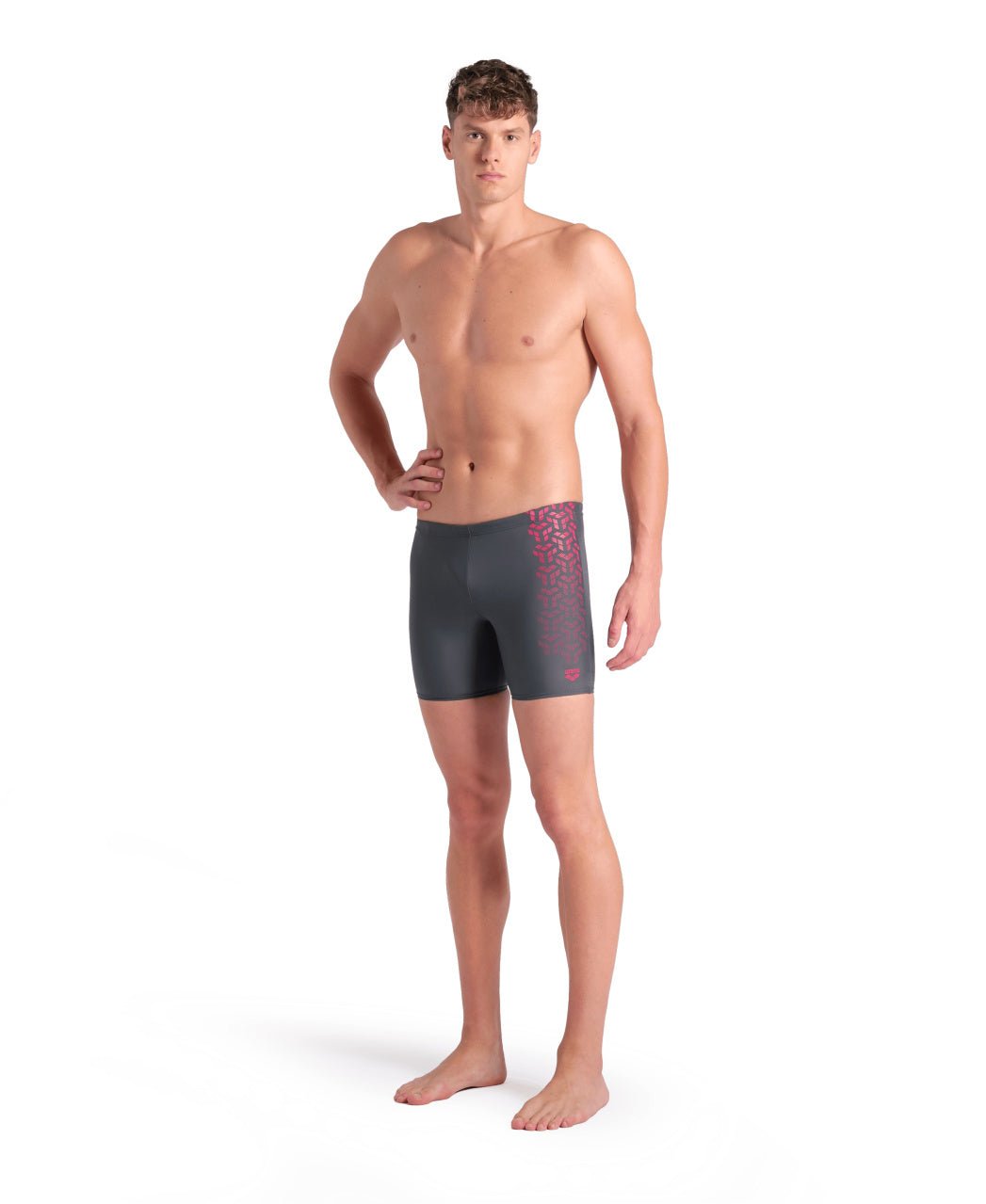 Kikko V Swim Mid Jammer Graphic miesten uimahousut, musta - punainenArena