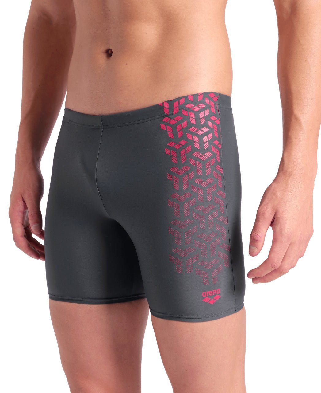 Kikko V Swim Mid Jammer Graphic miesten uimahousut, musta - punainenArena