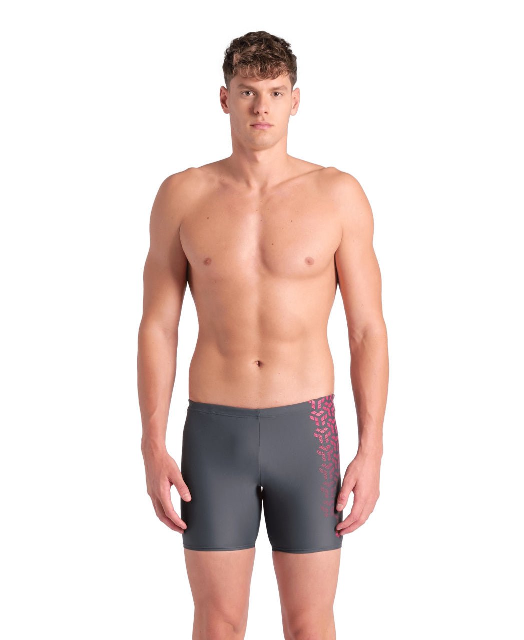 Kikko V Swim Mid Jammer Graphic miesten uimahousut, musta - punainenArena