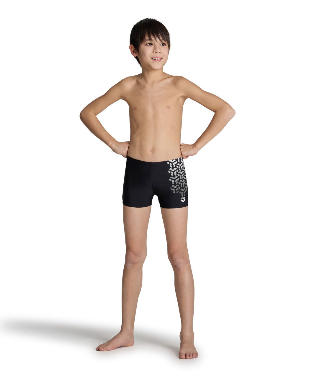 Kikko V Swim Short Graphic poikien uimahousut, musta - valkoinenArena