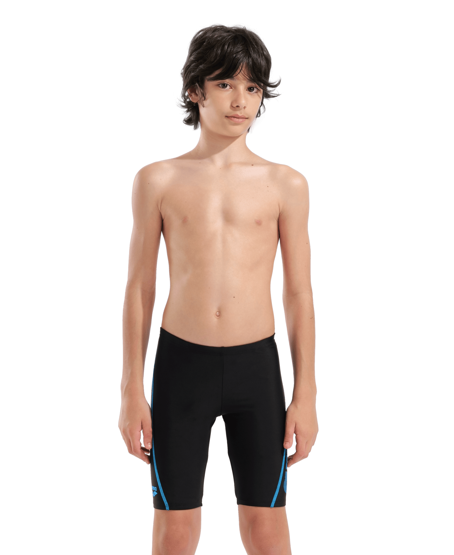 Logo Jr Jammer R poikien uimahousut, musta - turkoosiArena