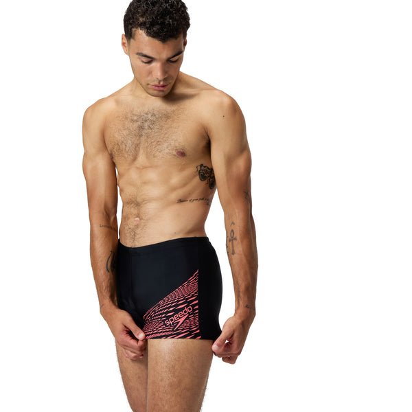 Medley Logo Aquashort miesten uimahousut, musta - punainen - Speedo