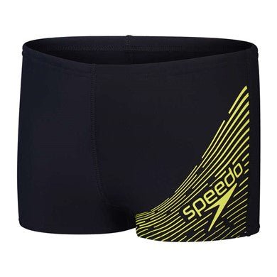 Medley Logo Aquashort poikien uimahousut, musta - keltainenSpeedo