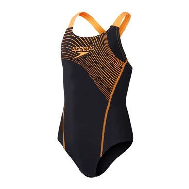 Medley Logo Medalist tyttöjen uimapuku, musta - oranssiSpeedo