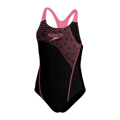 Medley Logo Medalist tyttöjen uimapuku, musta - pinkkiSpeedo