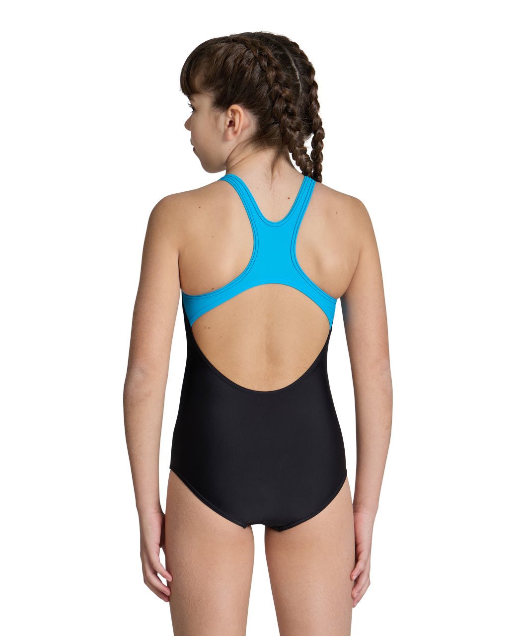 Multi Pixels Swim Pro Back tyttöjen uimapuku, musta - turkoosiArena