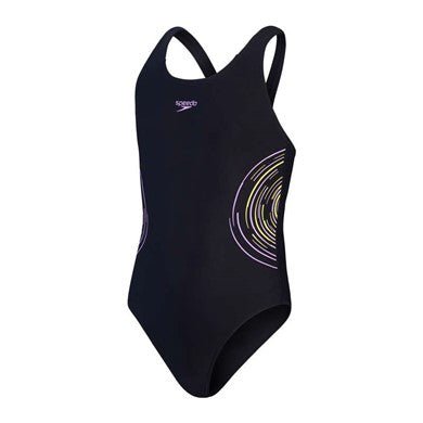 Placmement Muscleback tyttöjen uimapuku, musta - violettiSpeedo