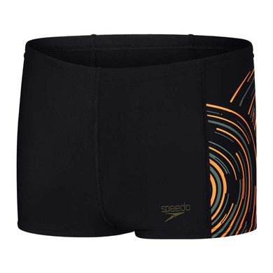 Plastisol Placement Aquashort poikien uimahousut, musta - oranssiSpeedo