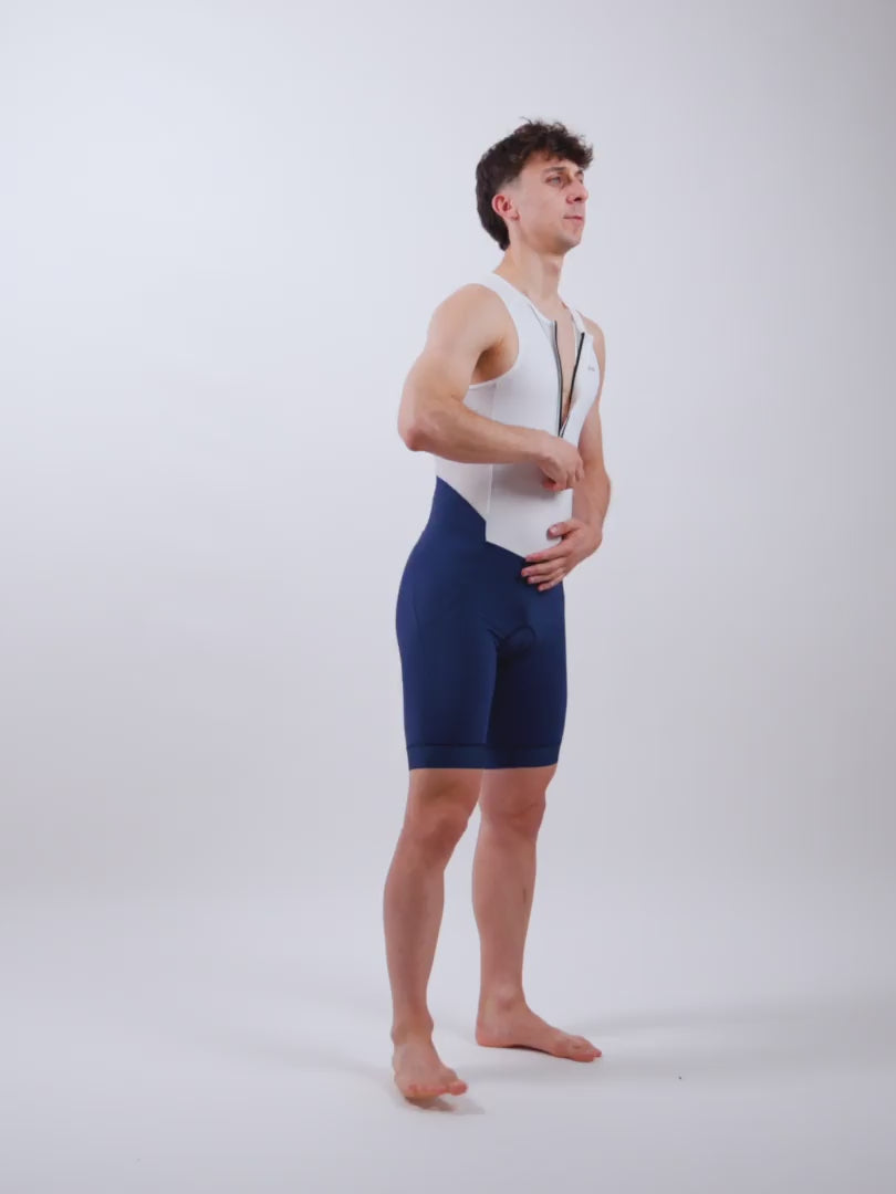 Lataa video: Athlex Race Suit V2 miesten hihaton triathlon kilpapuku, valko-musta